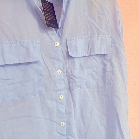 NWT Erika Peña SET Anna cielo blue maxi skirt and button down shirt size XS/S - Picture 9 of 10